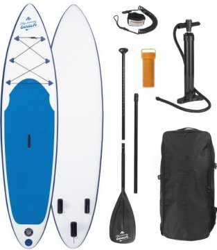Easymaxx napihljiva SUP deska 10′6″ modro-bela (6900) z dodatki