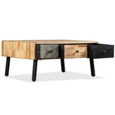 Vidaxl Klubska mizica iz trdne predelane tikovine 90x65x40 cm
