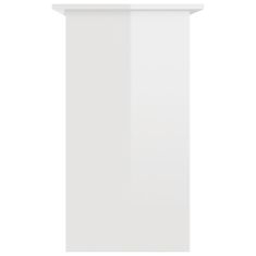 Vidaxl Pisalna miza visok sijaj bela 80x45x74 cm iverna plošča