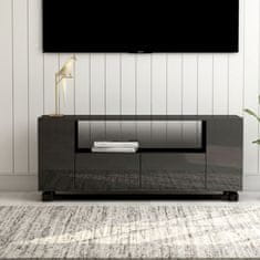Vidaxl TV omarica visok sijaj siva 120x35x43 cm iverna plošča