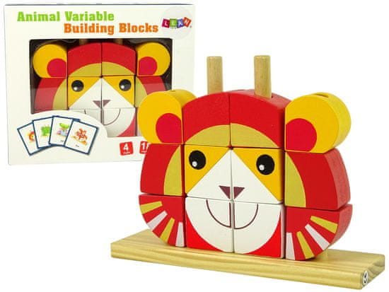 shumee Ustvarjalne lesene prostorske kocke Lion Puzzle 3D