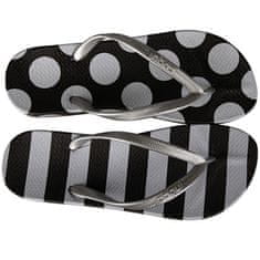 Coqui Ženske japonke Kaja Print ed Black / White Dots And Stripe s 1327-215-2299 (Velikost 37)