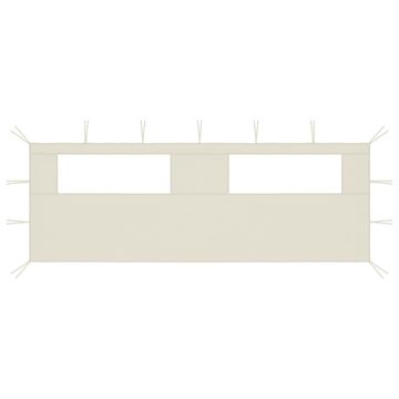 Vidaxl Stranica za paviljon z okni 6x2 m krem
