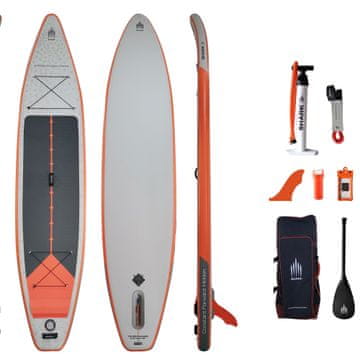 Shark Sups Touring 11.8x30x6, napihljiva potovalna sup deska 365x76x15cm, komplet s karbonskim veslom, veliko udobno torbo, varnostno vrvico, dvosmerno pumpo, nepremočljivo torbico za telefon...
