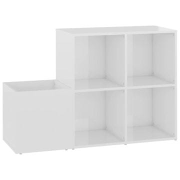 Vidaxl Omara za čevlje visok sijaj bela 105x35,5x70 cm iverna plošča