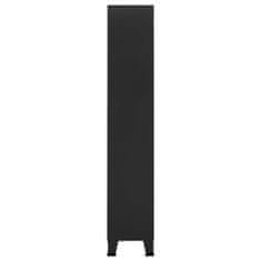 Vidaxl Industrijska knjižna omara, črna, 80x32x180 cm, jeklo