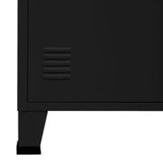 Vidaxl Industrijska knjižna omara, črna, 80x32x180 cm, jeklo