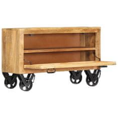 Vidaxl Omarica za čevlje iz trdnega mangovega lesa 86x35x55 cm