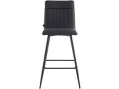 Danish Style Barski stol Zelta (SET 2), umetno usnje, črna