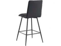 Danish Style Barski stol Zelta (SET 2), umetno usnje, črna