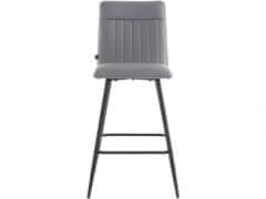 Danish Style Barski stol Zelta (SET 2), umetno usnje, siva