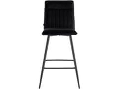 Danish Style Barski stol Zelta (SET 2), žamet, črn