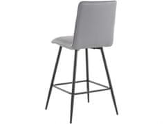 Danish Style Barski stol Zelta (SET 2), umetno usnje, siva