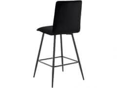 Danish Style Barski stol Zelta (SET 2), žamet, črn