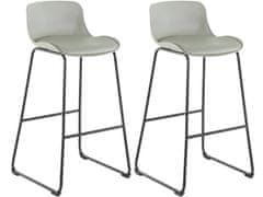 Danish Style Barski stol Jackie (SET 2), umetno usnje, siva