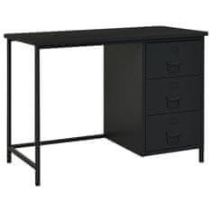 Vidaxl Industrijska pisalna miza s predali črna 105x52x75 cm jeklo