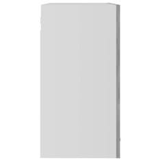 Vidaxl Viseča steklena omarica betonsko siva 80x31x60 cm iverna plošča
