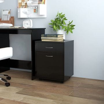 Vidaxl vidaXL Omarica na kolesih črna 45x38x54 cm material na osnovi lesa