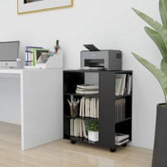 Vidaxl Omarica na kolesih črna 60x35x75 cm iverna plošča