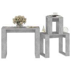 Greatstore Komplet mizic 3 kosi betonsko siva iverna plošča