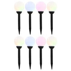 Vidaxl Zunanje solarne svetilke 8 kosov LED okrogle 15 cm RGB