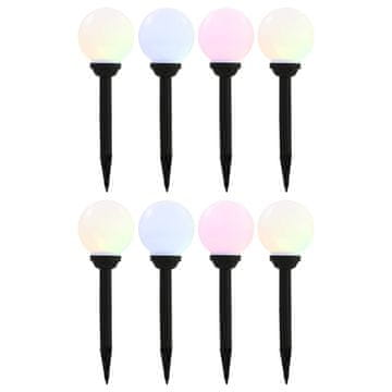 Vidaxl Zunanje solarne svetilke 8 kosov LED okrogle 15 cm RGB