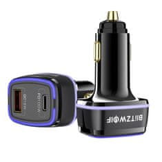 Blitzwolf BW-SD8 avto polnilec USB / USB-C 100W, črna