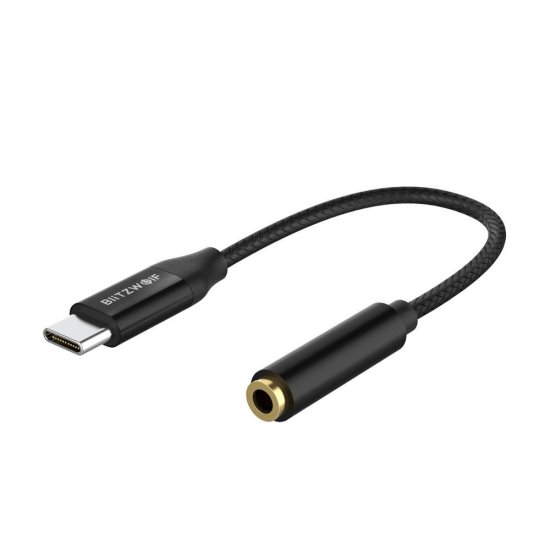 Blitzwolf BW-AA2 adapter USB-C / 3.5mm mini jack, črna