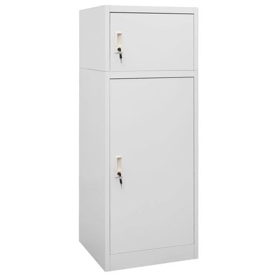 Vidaxl Omara za sedlo svetlo siva 53x53x140 cm jeklo