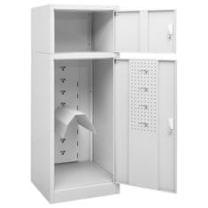 Vidaxl Omara za sedlo svetlo siva 53x53x140 cm jeklo
