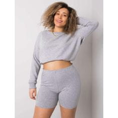 BASIC FEEL GOOD Ženske bombažne kratke hlače plus size ALESSIA sive barve RV-SN-6322.08_362655 2XL