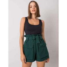 ITALY MODA Ženske kratke hlače z žepi DESTINEE temno zelene barve DHJ-SN-13295.76_373200 2XL
