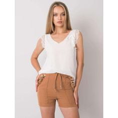 ITALY MODA Ženske kratke hlače z verižico FLANNERY svetlo rjave barve DHJ-SN-13260.38P_372664 L