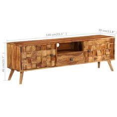 Vidaxl TV omarica iz trdnega palisandra z medenim finišem 140x30x40 cm