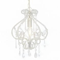 Vidaxl Stropna svetilka s kroglicami bela okrogla E14