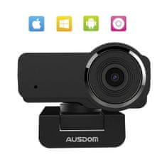 AUSDOM AW635 spletna kamera z mikrofonom Full HD 1080p, črna