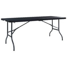 Vidaxl Zložljiva vrtna miza 180x75x72 cm HDPE imitacija ratana