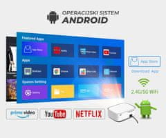 Byintek K45 prenosni LED projektor, Full HD, Android, WiFi, Bluetooth, 1 GB + 16 GB, bel