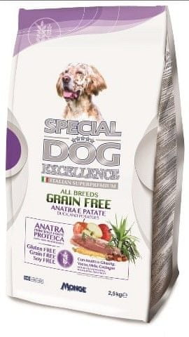 Special dog Excellence briketi za pse brez žit, z raco in krompirjem, 2.5 kg