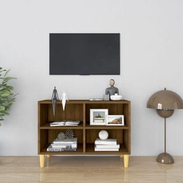 Vidaxl vidaXL TV omarica z lesenimi nogami rjav hrast 69,5x30x50 cm