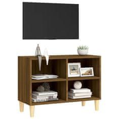 Vidaxl TV omarica z lesenimi nogami rjavi hrast 69,5x30x50 cm
