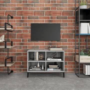 shumee vidaXL TV omarica s kovinskimi nogami, siva, hrast sonoma, 69,5 x 30 x 50 cm