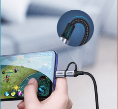 Ugreen kabel USB-A na Micro USB in USB-C, pleten, 1 m (30875)