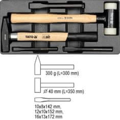 YATO Komplet kladiva in dleta za vstavljanje predalov 5 elementov. 5540
