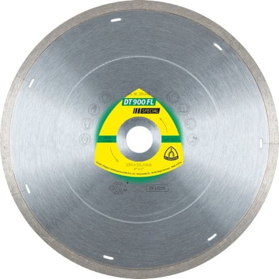 KLINGSPOR Diamantna krožnica polna 250 mm X 2,0 mm X 30 mm Dt900Fl Supra, Gres, Special, suha, mokra