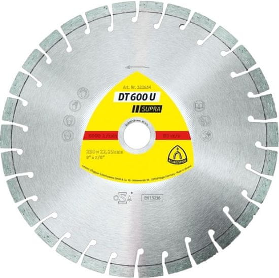 KLINGSPOR SEGMENTARNI DIAMANTNI CILJ 150 mm x 2,4 mm x 22,2 mm SUPRA DT600U, BETON BETON