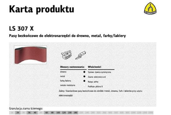 KLINGSPOR Brezkončni jermeni za električno orodje Ls307X 75Mm X 533Mm Gr.180 /10 kosov.