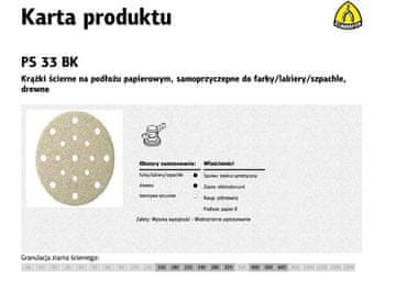 KLINGSPOR Samolepilni abrazivni disk 150mm PS33BK gr.180 GLS51 /100ks.