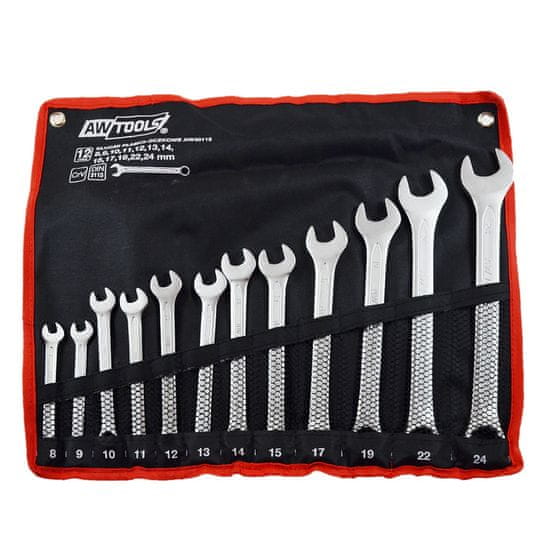 Greatstore Odprti ključi Komplet 12 kosov. 8,9,10,11,12,13,14,15,17,19,22,24Mm