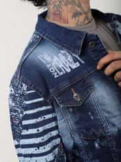 Punk moška jakna Crazy cat modra XXL